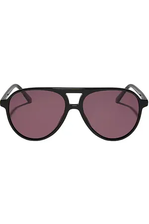 DIFF EYEWEAR Tosca II Sunglasses in Black Aubergine & Silver Flash