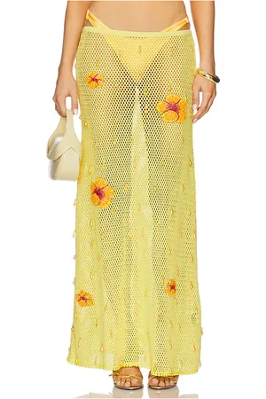 Leslie Amon Treasure Hibiscus Maxi Skirt in