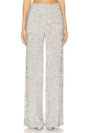ALICE+OLIVIA Mame Sequin Mr Wide Leg Pant in