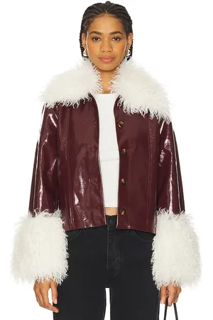 KITRI Bonnie Faux Fur Vinyl Jacket in