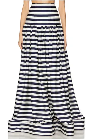 Bronx and Banco Quinn Striped Maxi Skirt in Navy & White in