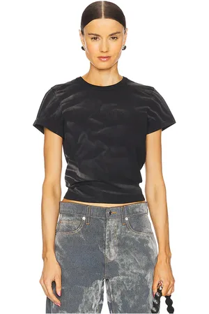 Alexander Wang Crease Wash Shrunken Jersey Tee Shirt in