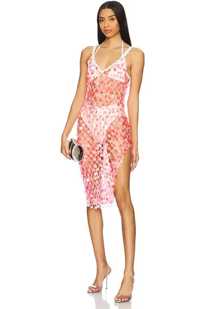 Milly Sequin Crochet Midi Dress in