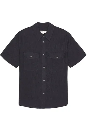 AFTER PRAY Western Seersucker Short Sleeve Shirt in