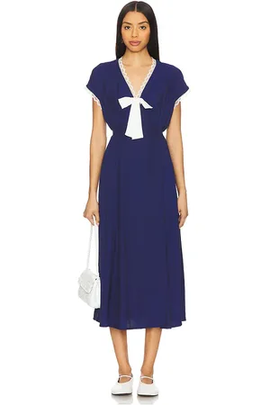 Sleeper The Bow Satin Midi Dress in