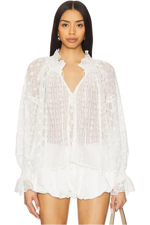 ALICE+OLIVIA Norah Peasant Blouse in