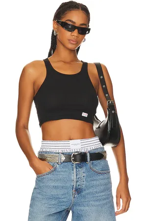 Alexander Wang Womens Cropped Classic Racer Tank in