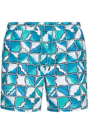 Original Penguin 5 All Over Print Wavy Check Swim Trunk in