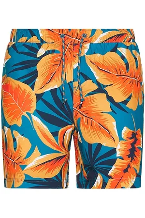 Original Penguin 7 Volley Tropical Leaf Swim Short in