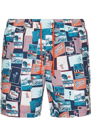 Original Penguin 7 Volley All Over Print Postcard Swim Trunk in
