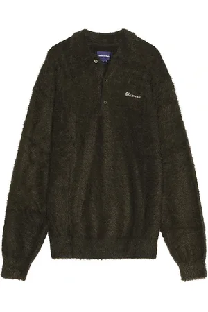This Is Never That Logo Shaggy Knit Polo in