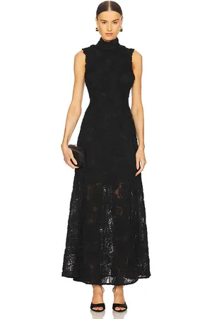 ROTATE Flower Mesh Maxi Dress in