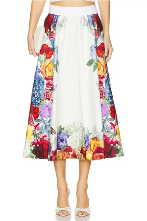 ALICE+OLIVIA Earla Flare Midi Skirt in