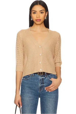 AUTUMN CASHMERE Shaker Cardigan With Fancy Stitch in