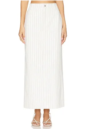 4th & Reckless Dionne Denim Pinstripe Skirt in