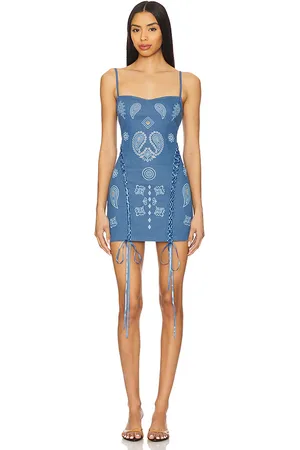 Leslie Amon X REVOLVE Lace Up Denim Mini Dress in