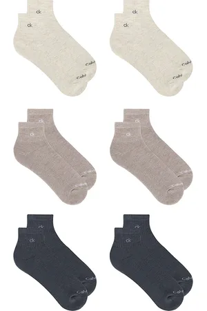 Calvin Klein 6 Pack Basic Cushion Quarter Socks in