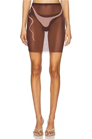 DI PETSA Tan Lines Mesh Mini Skirt in
