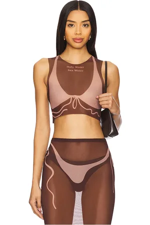 DI PETSA Tan Lines Mesh Crop Top in