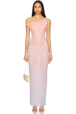GOOD AMERICAN Mesh Twist Maxi Dress in