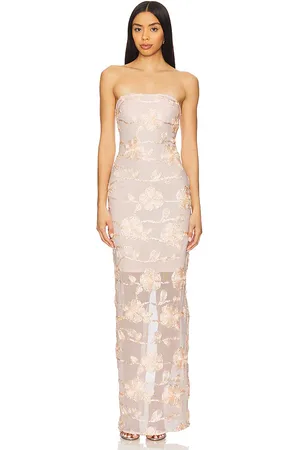 ROTATE Flower Mesh Tube Dress in