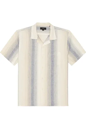 Vince Marina Stripe Short Sleeve Cabana Shirt in