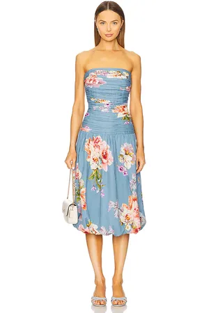 HEMANT AND NANDITA Ruched Midi Dress in