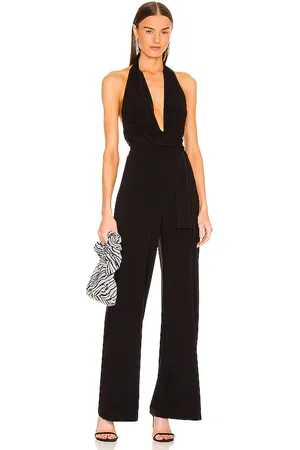 Norma Kamali Halter Wrap Straight Leg Jumpsuit in
