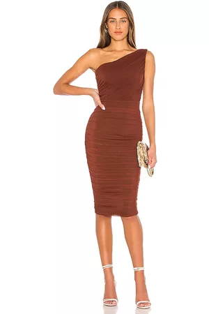 Nookie Damen Asymmetrische Kleider - X REVOLVE Inspire One Shoulder Midi Dress in - Brown. Size L (also in S, XS, M, XL).