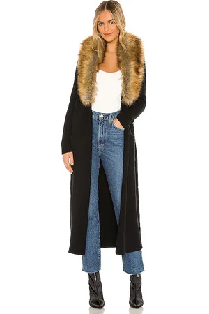 Show Me Your Mumu Lombardi Long Cardigan With Faux Fur Trim in