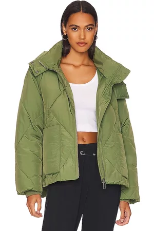Free People Emmy Swing Puffer in - Green. Size L (also in S, XS, M).