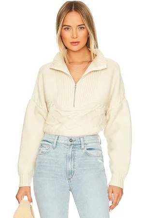 Central Park West Tiegen Cables Half Zip Sweater in