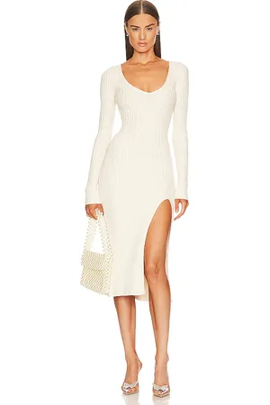 NBD X Marianna Hewitt Saskia Boucle Midi Dress with Slit in