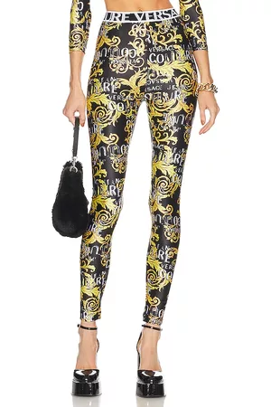 VERSACE Logo Couture Legging in - Black. Size 36 (also in 38, 40, 42, 44).