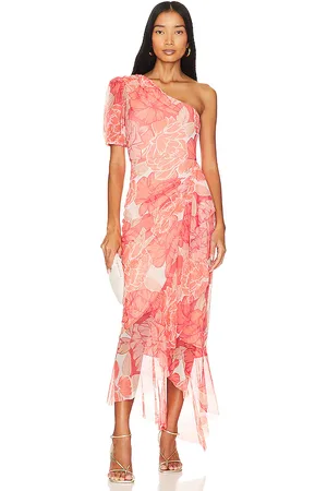 BCBG Max Azria One Shoulder Midi Dress in