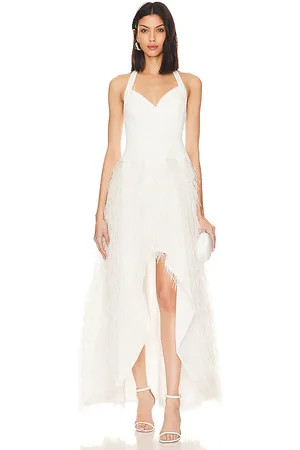 BCBG Max Azria Feathered Evening Dress in