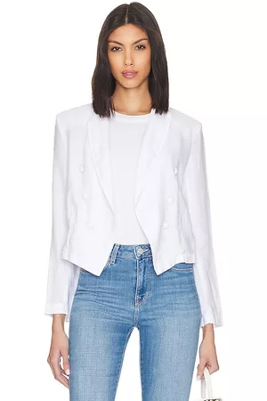 L'Agence Damen Crop Jacken - Wayne Crop Double Breasted Jacket in - White. Size L (also in S, XS, M, XL, XXL).
