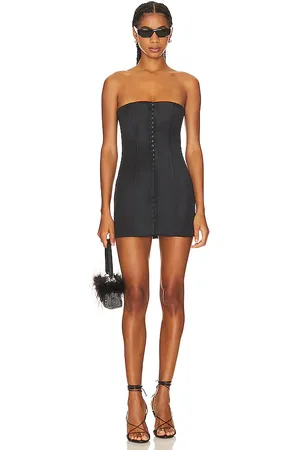 DANIELLE GUIZIO Satin Corset Dress in
