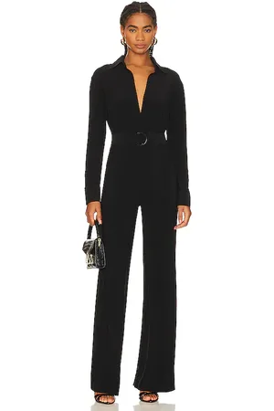 Norma Kamali Shirt Straight Leg Jumpsuit With Collar Stand in