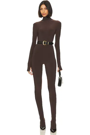 Norma Kamali Slim Fit Turtle Catsuit With Footsie in