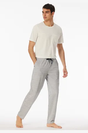 Schiesser Hose lang Single Jersey Jacquard Streifen nachtblau - Mix+Relax 50