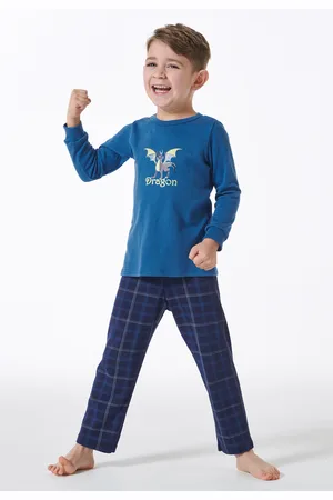 Schiesser Schlafanzug lang Drachen Karos - Boys World 104