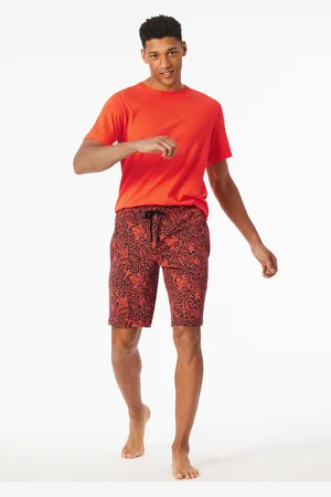 Schiesser Hose kurz hellrot gemustert - Mix+Relax 48