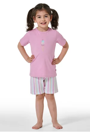 Schiesser Schlafanzug kurz Eis Streifen malve - Girls World 92