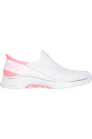Skechers Slip-ins: GO WALK 7 - Mia in Blanc/Rose, Größe 35, Vegan, In der Maschine waschbar