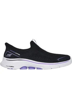 Skechers Slip-ins: GO WALK 7 - Sarai in Noir/Lavande, Größe 35, Vegan, In der Maschine waschbar