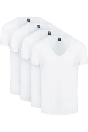 Suitable Vibamboru T-Shirts Tiefe V-Ausschnitt 4-Pack Größe S