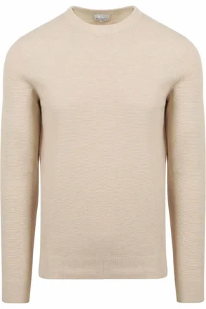Profuomo Pullover Textured Ecru Beige Wollweiß Größe L