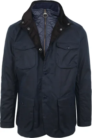 Barbour Wachsjacke Ogston Dunkelblau Blau Größe M