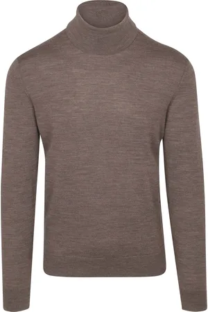 Suitable Merino Rollkragen Melange Braun Taupe Größe L